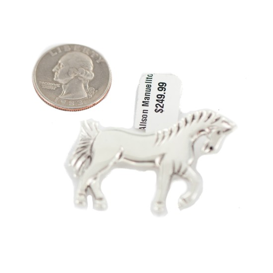 Certified Authentic Horse Allison Manuelit Navajo .925 Sterling Silver Native American Pin 94013-4
