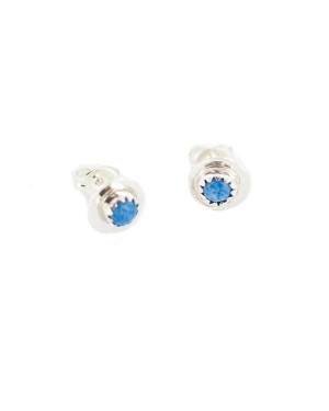 Certified Authentic Navajo .925 Sterling Silver Lapis Native American Stud Earrings 27224 Certified Authentic Navajo .925 Sterling Silver Lapis Native American Stud Earrings 27224