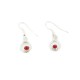Certified Authentic Navajo .925 Sterling Silver Natural Coral Dangle Native American Earrings 27226-1