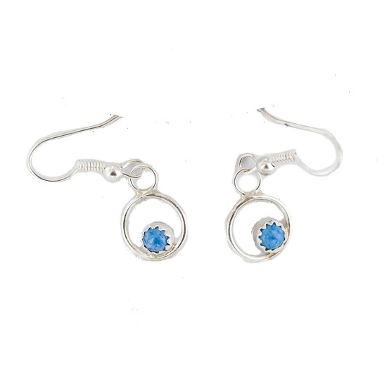 Certified Authentic Navajo .925 Sterling Silver Natural Lapis Dangle Native American Earrings 27226-2