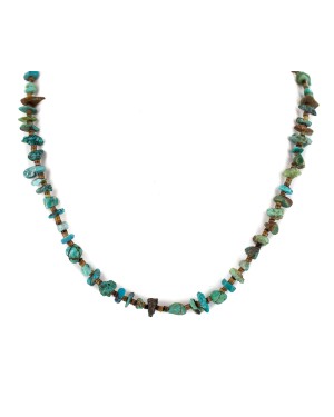 Certified Authentic Navajo .925 Sterling Silver Natural Turquoise Native American Necklace 18194