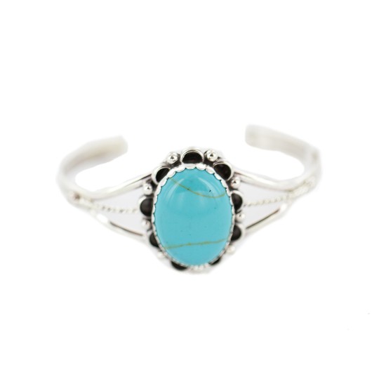 Handmade Certified Authentic Navajo .925 Sterling Silver Turquoise Native American Bracelet 13085