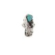 Leaf Navajo .925 Sterling Silver Certified Authentic Handmade Natural Turquoise Native American Ring Size 7 13089-1