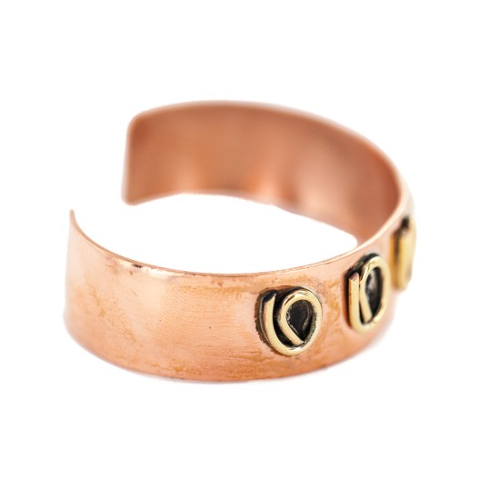 Handmade Certified Authentic Brass Navajo Native American Pure Copper Bracelet 13097-4