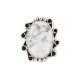 .925 Sterling Silver Navajo Certified Authentic Handmade White Howlite Native American Ring size 8 3/4 18198-2
