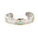 12kt Gold Filled and .925 Sterling Silver Certified Authentic Buffalo Handmade Navajo Natural Turquoise Native American Bracelet 13094-4