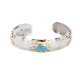 12kt Gold Filled and .925 Sterling Silver Certified Authentic Eagle head Handmade Navajo Natural Turquoise Native American Cuff Bracelet 13096-99