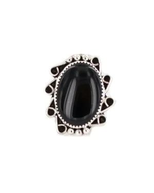 .925 Sterling Silver Navajo Handmade Natural Black Onyx Native American Ring size 6 18198-3 .925 Sterling Silver Navajo Handmade Natural Black Onyx Native American Ring size 6 18198-3