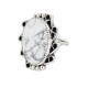 .925 Sterling Silver Navajo Certified Authentic Handmade White Howlite Native American Ring size 8 3/4 18198-2