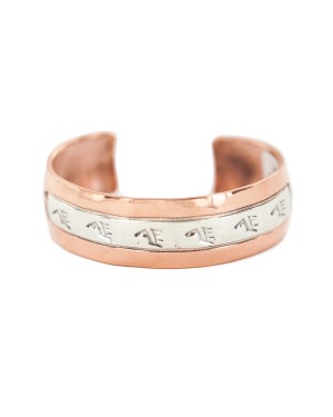 Handmade Certified Authentic Bear paw Navajo .925 Sterling Silver and Pure Copper Native American Bracelet 13098