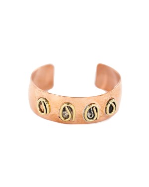 Handmade Certified Authentic Brass Navajo Native American Pure Copper Bracelet 13097-4