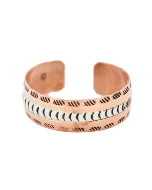 Handmade Certified Authentic Maze Navajo .925 Sterling Silver and Pure Copper Native American Bracelet 13097-14 Handmade Certified Authentic Maze Navajo .925 Sterling Silver and Pure Copper Native American Bracelet 13097-14