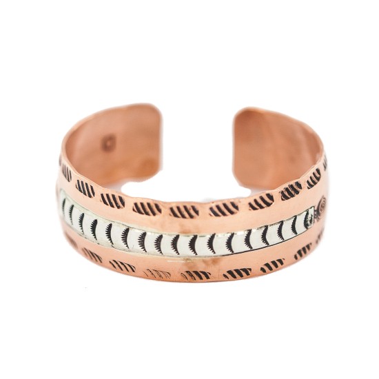 Handmade Certified Authentic Maze Navajo .925 Sterling Silver and Pure Copper Native American Bracelet 13097-14 Handmade Certified Authentic Maze Navajo .925 Sterling Silver and Pure Copper Native American Bracelet 13097-14