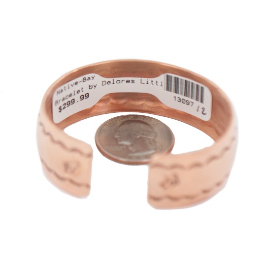 Certified Authentic Horse Maze Navajo .925 Sterling Silver Handmade Native American Pure Copper Bracelet  13097-12