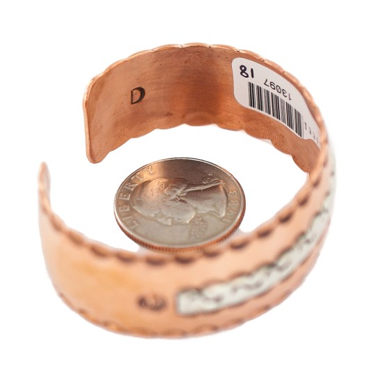 Certified Authentic Navajo .925 Sterling Silver Maze Handmade Native American Pure Copper Bracelet 13097-18 Certified Authentic Navajo .925 Sterling Silver Maze Handmade Native American Pure Copper Bracelet 13097-18
