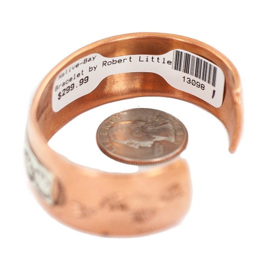 Bear paw Navajo .925 Sterling Silver Certified Authentic Handmade Native American Pure Copper Bracelet 13098-1 Bear paw Navajo .925 Sterling Silver Certified Authentic Handmade Native American Pure Copper Bracelet 13098-1