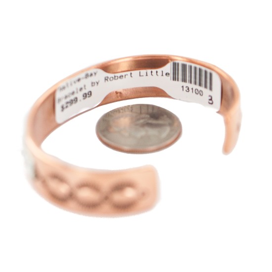 Certified Authentic Navajo Bear paw .925 Sterling Silver Handmade Native American Pure Copper Bracelet  131003