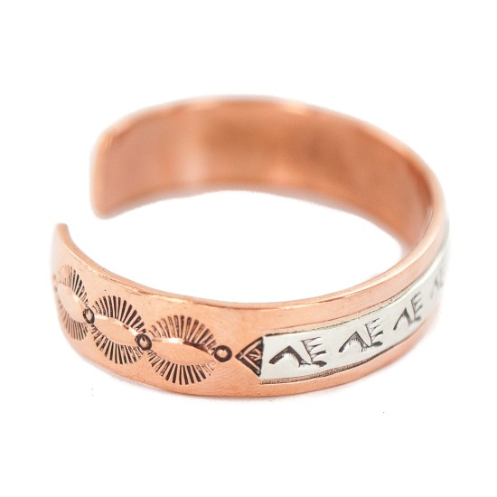 Certified Authentic Navajo Bear paw .925 Sterling Silver Handmade Native American Pure Copper Bracelet  131003