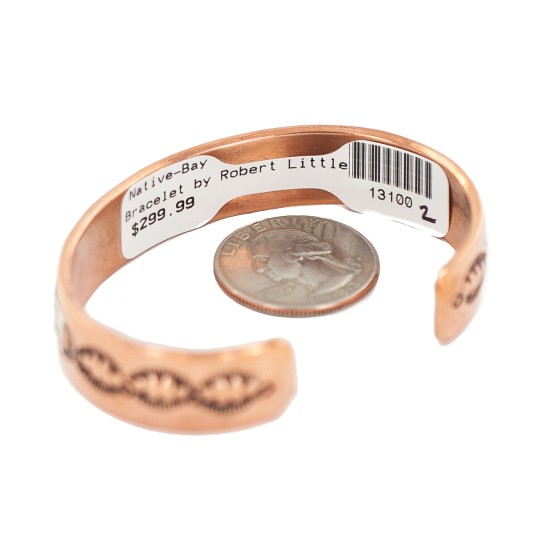 Certified Authentic Navajo .925 Sterling Silver Bear paw Handmade Native American Pure Copper Bracelet  13100-2
