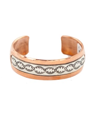 Bear paw Navajo .925 Sterling Silver Certified Authentic Handmade Native American Pure Copper Bracelet 13098-1 Bear paw Navajo .925 Sterling Silver Certified Authentic Handmade Native American Pure Copper Bracelet 13098-1