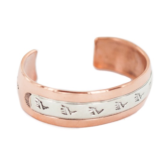 Certified Authentic Bear paw Navajo .925 Sterling Silver Handmade Native American Pure Copper Bracelet 13098-4 Certified Authentic Bear paw Navajo .925 Sterling Silver Handmade Native American Pure Copper Bracelet 13098-4