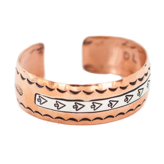 Certified Authentic Navajo .925 Sterling Silver Handmade Arrow head Feather Native American Pure Copper Bracelet 13097-15 Certified Authentic Navajo .925 Sterling Silver Handmade Arrow head Feather Native American Pure Copper Bracelet 13097-15