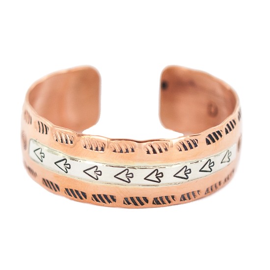Certified Authentic Navajo .925 Sterling Silver Handmade Arrow head Maze Native American Pure Copper Bracelet 13097-24 Certified Authentic Navajo .925 Sterling Silver Handmade Arrow head Maze Native American Pure Copper Bracelet 13097-24