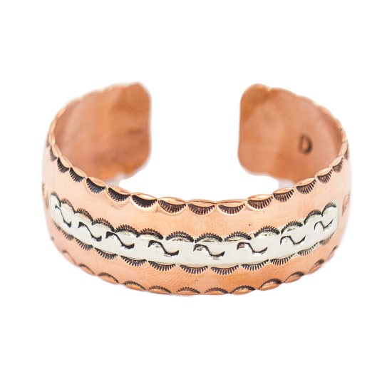 Certified Authentic Navajo .925 Sterling Silver Maze Handmade Native American Pure Copper Bracelet 13097-18 Certified Authentic Navajo .925 Sterling Silver Maze Handmade Native American Pure Copper Bracelet 13097-18