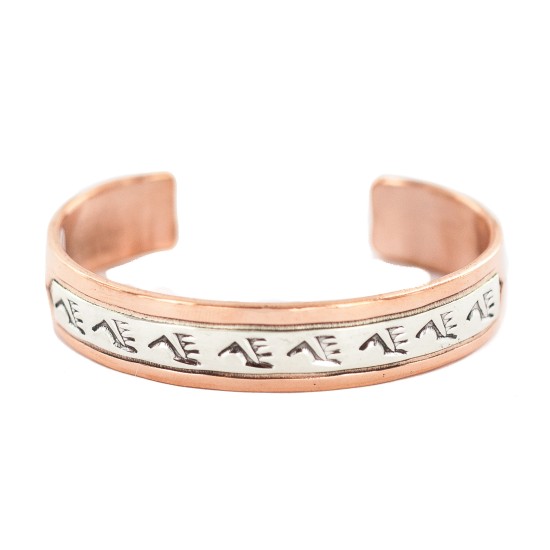 Certified Authentic Navajo Bear paw .925 Sterling Silver Handmade Native American Pure Copper Bracelet  131003