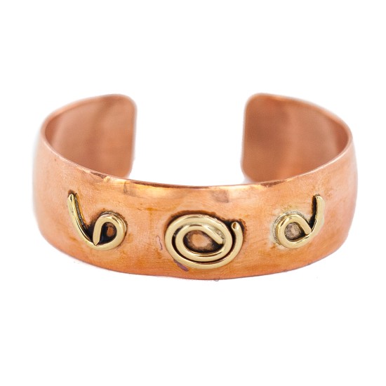 Certified Authentic Navajo Handmade Brass Native American Pure Copper Bracelet  13097-17