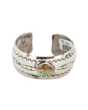 Certified Authentic Navajo Handmade Natural Turquoise Native American Nickel Bracelet 13082-2 Certified Authentic Navajo Handmade Natural Turquoise Native American Nickel Bracelet 13082-2