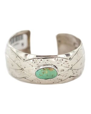 Certified Authentic Navajo Handmade Natural Turquoise Native American Nickel Bracelet 13082-3 Certified Authentic Navajo Handmade Natural Turquoise Native American Nickel Bracelet 13082-3