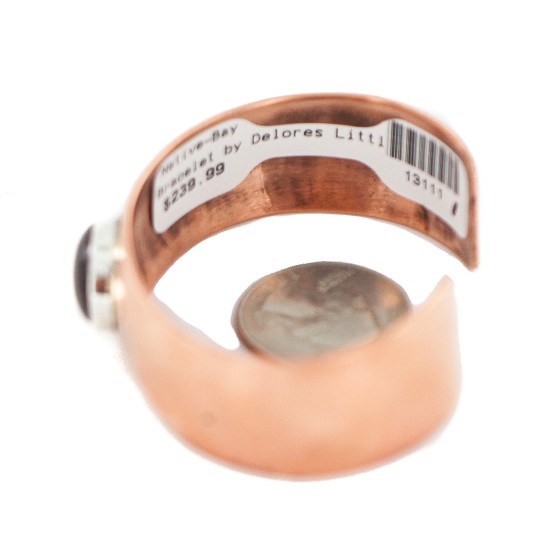 Certified Authentic Navajo Handmade Natural Tigers Eye Native American Pure Copper Bracelet 13111-1