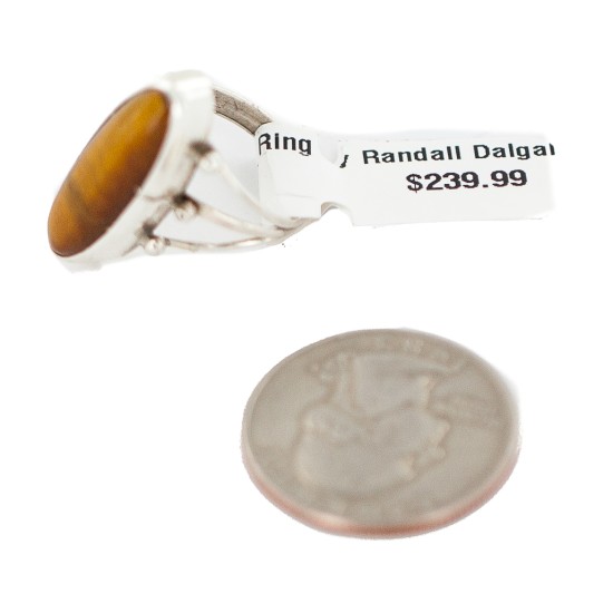 Handmade Navajo Certified Authentic .925 Sterling Silver Natural Tigers Eye Native American Ring Size 5 96008-21