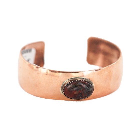 Certified Authentic Handmade Navajo Natural Red Jasper Native American Pure Copper Bracelet 13111-5