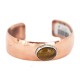 Certified Authentic Navajo Handmade Natural Tigers Eye Native American Pure Copper Bracelet 13111-1