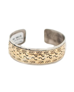Certified Authentic Navajo Nickel Handmade Native American Brass Bracelet 13113