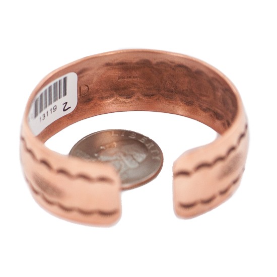 Certified Authentic .925 Sterling Silver Feather Maze Handmade Navajo Native American Pure Copper Bracelet 13119-2