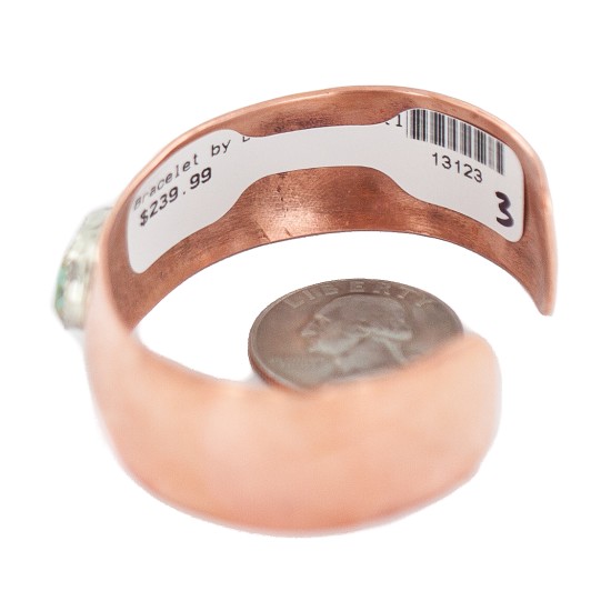 Certified Authentic Navajo Handmade Natural Turquoise Native American Pure Copper Bracelet 13123-3