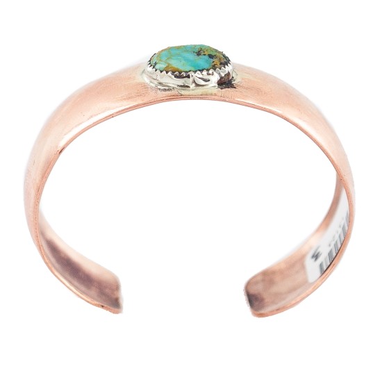 Certified Authentic Navajo Handmade Natural Turquoise Native American Pure Copper Bracelet 13123-3