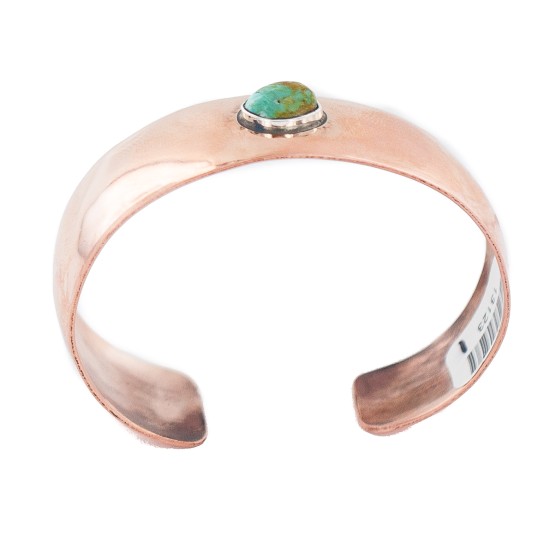 Certified Authentic Handmade Navajo Natural Turquoise Native American Pure Copper Bracelet 13123-1