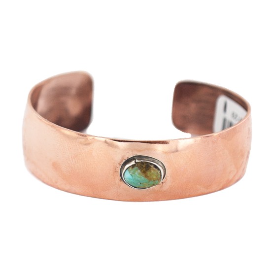 Certified Authentic Handmade Navajo Natural Turquoise Native American Pure Copper Bracelet 13123-1