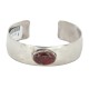 Certified Authentic Navajo Handmade Natural Red Jasper Native American Nickel Bracelet 13124-1