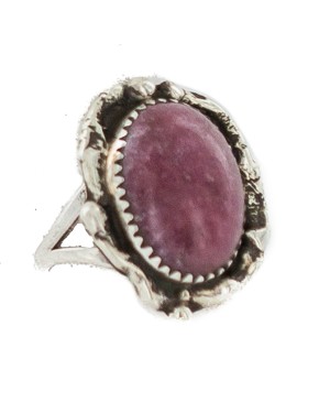 Navajo .925 Sterling Silver Certified Authentic Handmade Charoite Native American Ring Size 8 3/4 18203-4