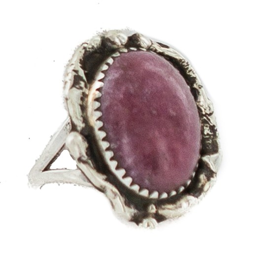 Navajo .925 Sterling Silver Certified Authentic Handmade Charoite Native American Ring Size 8 3/4 18203-4