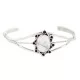 Navajo .925 Sterling Silver Handmade White Howlite Native American Bracelet 13122-4 Navajo .925 Sterling Silver Handmade White Howlite Native American Bracelet 13122-4