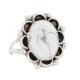 Sun Navajo Certified Authentic .925 Sterling Silver Handmade White Howlite Native American Ring 13115-5