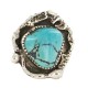 Navajo .925 Sterling Silver Certified Authentic Handmade Natural Turquoise Native American Ring Size 7 1/2 18202-2