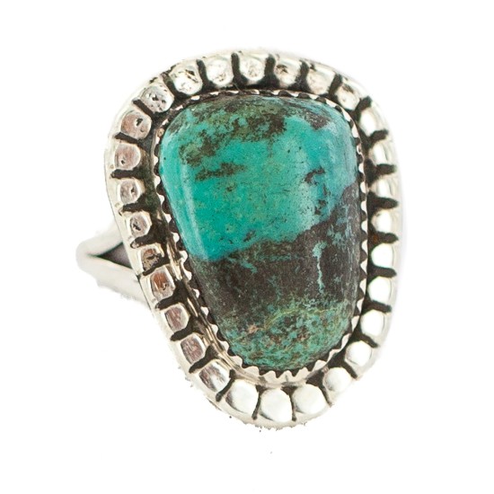 Navajo .925 Sterling Silver Certified Authentic Handmade Turquoise Native American Ring Size 8 18202-3