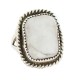 Navajo .925 Sterling Silver Certified Authentic Handmade White Howlite Native American Ring 18203-8 Navajo .925 Sterling Silver Certified Authentic Handmade White Howlite Native American Ring 18203-8